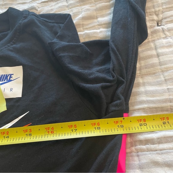 Nike Air Black Colorful Women's Crop Top long-sleeve Large - Picture 9 of 12